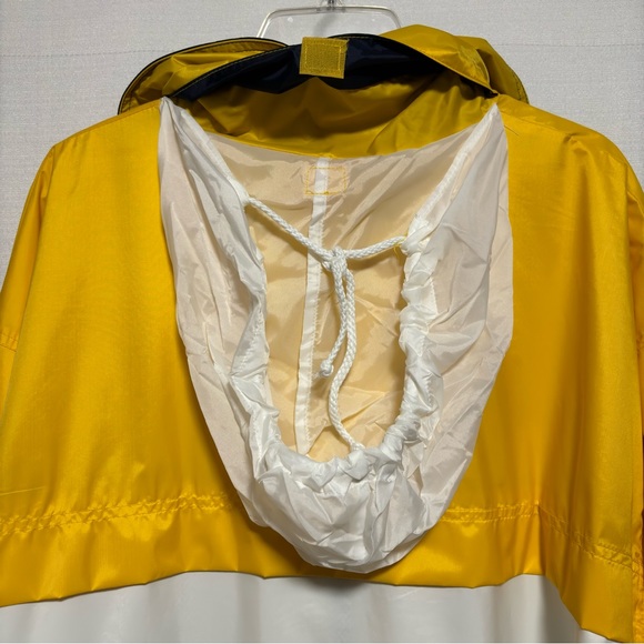 South Creek Raincoat Wind Breaker Color Block Yellow Blue White 1XB Hood NWOT - Picture 10 of 14